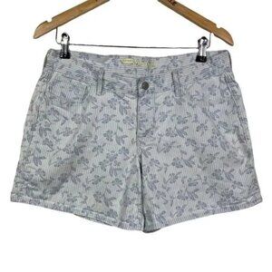 OLD NAVY THE BOYFRIEND WOMEN'S BLUE STRIPED FLORAL JEAN SHORTS SIZE 8